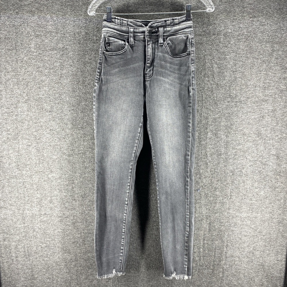KanCan Jeans Womens 24 Black Mid Rise Stretch Denim Dark Wash Western Cowgirl